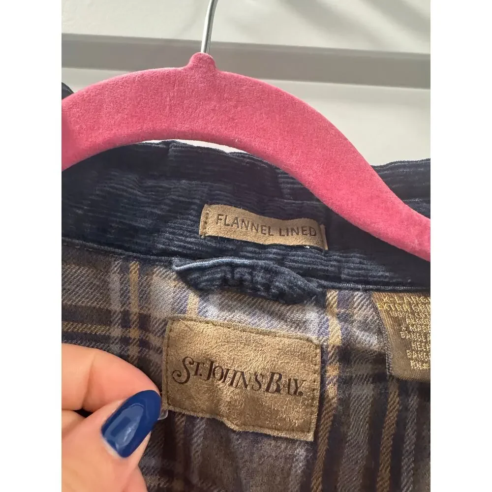 St Johns Bay Flannel Lined Navy Chore Barn Coat - Picture 9 of 10